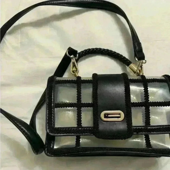 Woman’s clear black purse with gold accents - Picture 4 of 5